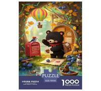 Black Bear Jigsaw Puzzles for Adult Challenging Puzzles The Impossible Challenge 1000 Pieces Difficult Hard Jigsaw Puzzles for Man And Woman with Letters on Back 70x50cm/1000pcs
