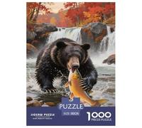 Black Bear Jigsaw Puzzles for Adults Educational Game Difficult Challenges 1000 Piece Difficult Hard Jigsaw Puzzles for Man And Woman with Letters on Back 38x26cm/1000pcs