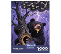 Black Bear Jigsaw Puzzles for Adults Educational Game Difficult Challenges 1000 Pieces Difficult Hard Jigsaw Puzzles for Man And Woman with Letters on Back 70x50cm/1000pcs