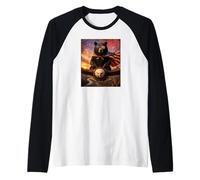 Black Bear on Bald Eagle American Flag Glasses USA Raglan Baseball Tee