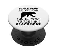 Black Bear Tee Funny American Bear Lover Animal PopSockets Adhesive PopGrip