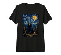 Black Bear Van Gogh Starry Night Inspired Wilderness Nature Premium T-Shirt