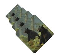 Black Bears Car Air Fresheners Cards 4 Pcs Hanging Fragrance Scented Cards Long-Lasting Car Aromatherapy Tablets for Wardrobe Bathroom Car Interior Mirror Pendant Gifts