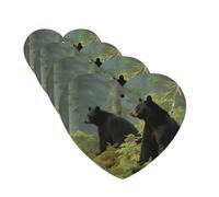Black Bears Car Air Fresheners Cards 4 Pcs Hanging Fragrance Scented Cards Long-Lasting Car Aromatherapy Tablets for Wardrobe Bathroom Car Interior Mirror Pendant Gifts