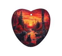 Black Bears Family Sunrise Forests Cute Car Air Fresheners Long Lasting Scent Car Mirror Hanging Scented Cards Tablets Love form