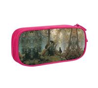 Black Bears Large Capacity Double Layer Pencil Case,Customizable Full Print Polyester Fabric Organizer-School, Office, Travel Makeup Pouch