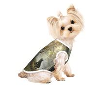 Black Bears print Dog Shirts for Small Dogs Stretchy T-Shirts Lightweight Tank Top Sleeveless Striped Vest
