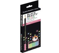Black Beauty Bling Series Writing Pencil | Smooth Handwriting | Dark Writing, Strong Lead (Neon-Dipped) | Pack of 10 × 4 (40 Pencils)