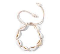Black Beauty Natural Cowrie Beads Shell Bracelet Anklet Handmade Beach Shell Wristband Evil Eyes Protection Bracelets Foot Jewelry Western Style Adjustable for Women Men Girls Boys (cb7), Adjustable,