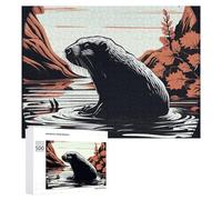 Black Beaver 500 Piece Jigsaw Puzzle for Adults Challenging Puzzles for Cognitive Workout Unique Shaped Jigsaw Puzzle Relaxing Gift Home Wall Decor