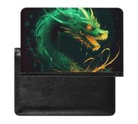 Black Beaver Passport Holder Slim Travel Wallet RFID Blocking Card Case Cover Passport Cover Protector Essentials with Credit Card Slots for Women/Men, Chinese Dragon, One Size, Modern