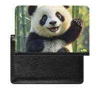 Black Beaver Passport Holder Slim Travel Wallet RFID Blocking Card Case Cover Passport Cover Protector Essentials with Credit Card Slots for Women/Men, Funny Panda, One Size, Modern