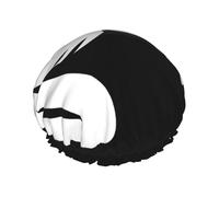 Black Beaver Print Shower Cap with Elastic and Reusable for Long and Short Hair, Double Layer Hair Cap