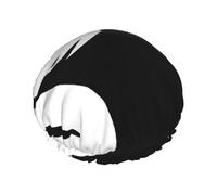 Black Beaver Shower Caps Women Men Reusable Waterproof Non-Slip Quick-Dry Hair Large Cap Long Short Hair