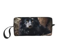 Black Beaver2 print Travel Toiletry Pouch, Pencil Bag Canvas Makeup Bags, Multi-Purpose Cosmetic Bags with Zipper