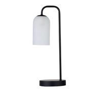 Black Bedside Light or Table Lamp, Modern Design, Glass Shade, Height 47cm, Touch Operated, LED Compatible