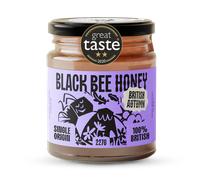 Black Bee Honey - Pure British Autumn Raw Honey, Thick with Bold Aromatic Flavours, Unprocessed, Single Source from Hive to Jar, Never Blended - Delicious on Toast, Soothing in Drinks, 227g Glass Jar