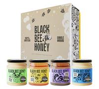 Black Bee Honey Gift Set - x4 227g British Honey Pack, Creamy Light Spring, Runny Floral Summer, Bold Aromatic Autumn and Herbal Winter, Delicious Gifts for her and him