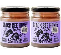 Black Bee Honey - Pure British Autumn Raw Honey, Thick with Bold Aromatic Flavours, Unprocessed, Single Source from Hive to Jar, Never Blended - Delicious on Toast, Soothing in Drinks, 227g Glass Jar