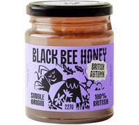 Black Bee Honey - Pure British Autumn Raw Honey, Thick with Bold Aromatic Flavours, Unprocessed, Single Source from Hive to Jar, Never Blended - Delicious on Toast, Soothing in Drinks, 227g Glass Jar
