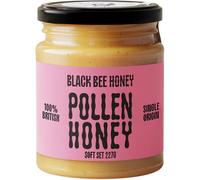 Black Bee Honey - Pure British Spring Honey with Bee Pollen Granules, Soft-Set Unprocessed, Single Source from Hive to Jar, Never Blended - Delicious on Toast or Soothing in Drinks, 227g Glass Jar