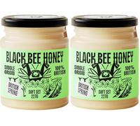 Black Bee Honey - Pure British Spring Soft Set Raw Honey, Creamy and Lightly Sweet, Unprocessed Single Source from Hive to Jar, Never Blended - Delicious on Toast, Soothing in Drinks, 227g Glass Jar