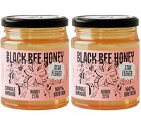 Black Bee Honey - Starflower Honey Pure British Borage Light Sweet and Floral, Unprocessed, Single Source from Hive to Jar, Never Blended - Delicious on Toast or Soothing in Drinks, 227g Glass Jar