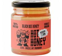 Black Bee Hot Honey with Habanero Chilli - British Wildflower Chilli Honey, Medium Heat, Sweet and Spicy, Drizzle, Dip or Marinade, Great for Pizzas and Burgers - Single Source 227g Jar