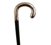Black Beech Wood Walking Stick Cane with a Nickel Plated Crook Handle Smart Dress