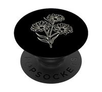 Black Beige Daisy PopSockets Adhesive PopGrip