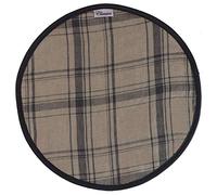 Black & Beige Linen, with Cream Toweling Hob Cover/Chefs Pad Designed for use with AGA Type Range Cookers