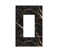 Black Beige Luxury Marble Light Switch Wall Plate Faceplate Cover Single Rocker 1 Gang Decorator Outlet Receptacle Covers for Home Kitchen Room Bathroom Decor