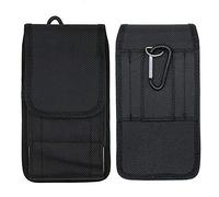 Black Belt Clip Phone Holder Waist Bag Nylon Vertical Case for Blackview A200 Pro/Nokia C32 / OnePlus 12 Ace 3 Nord N20 SE Smartphone Holster with Belt Loop & Hook