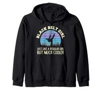 Black Belt Girl Just Like A Regular Taekwondo Dobok Fight Zip Hoodie