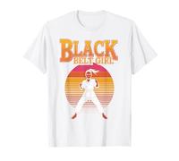 Black Belt Girl Retro Martial Arts Kick Design T-Shirt