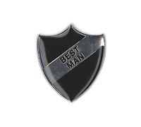 Black Best Man Retro Stag Night Enamel School Badge (XSB16)