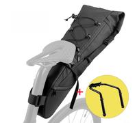 Black Bicycle Luggage 15L Multi-Pocket Design for Travel(15L+bracket) | 12L volume, waterproof polyester, holds essentials, long ride ready, black finish