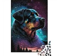 Black Big Dog Jigsaw Puzzle for Adults 1000 Pieces Puzzle Game Galaxy Night Sky Paper Puzzle Family Relaxing Focus Home Decoration Gift 70x50cm/1000pcs