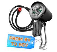 Black Bike Lights for Night Riding - Electric Dirt Bike Front Light Mountain Bike Accessories Black Road Bike Led Headlight Cycling Accessories for Bike - 6V 12V 24V 36V 48V 60V Waterproof Head Light