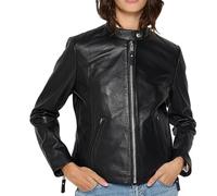 Black biker jacket, lambskin leather