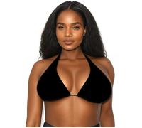 Black Bikini Swimsuit Top - DD DDD Large Bust Breasts Bathing Suit Top Only - Big Plus Size Bra for Women Ladies Teens Girls - Thick Comfy Back Neck String Tie - Unlined No Underwire Swim Bralette,