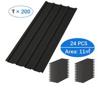(Black) BIRCHTREE 24X Roof Sheets Corrugated Garage Carport Shed Metal Roofing Panels