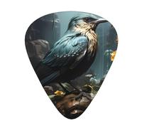 Black Bird and Flower Wear-resistant guitar picks for guitar, bass, electric guitar, ukulele, thin, medium, heavy, 12-piece guitar picks