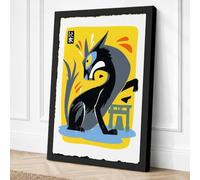 Black Bird in Motion Art Deco Canvas Wall Art Print 36x24 Inch