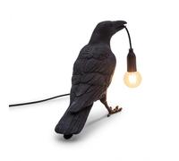 LEDSone Black Birds Table Lamps Resin Crow Desk LED Lamp E27 Base Modern Raven Art Deco Bedside Decor 3 Pin Plug in Cord Table Lamps for Bedroom, Office, College Dorm(Pack 1)