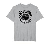 Black Birds Not Boy Words: Rebellious Avian Anthem T-Shirt, Men's Big and Tall, Heather Grey, 6X Tall
