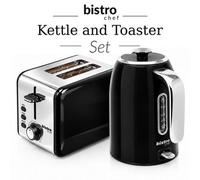 Black Bistro Chef 1.7L Electric Kettle & Toaster Set