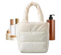 Black Black Puffer Sheath Bag - 147g Small Quilted Handbag Lightweight Vertical Square Shape Soft Padded Chic Plaid Hand Polyester Fiber Lining | Fe Work Travel, white, Se référer à la description