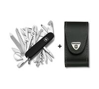 (black/black) Victorinox SWISS CHAMP Swiss army knife bundle pack - with free Victorinox pouch