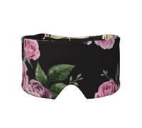 Black Blackgound Rose Print Eye and Ear Muffs Blackout Sleeping Noise Blocking Ear for Adults Kids Men Women